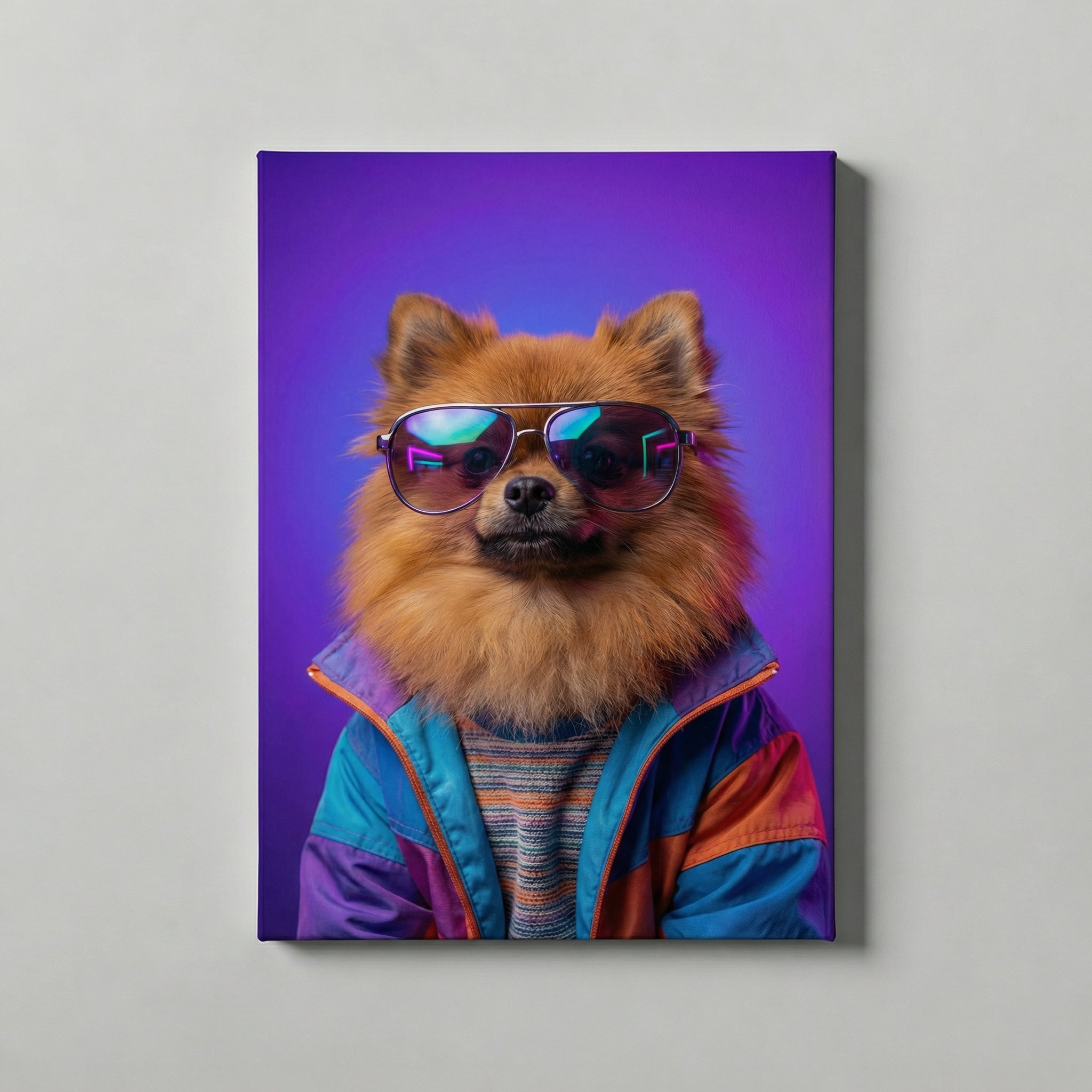Ultraviolet: Custom Neon Pet Canvas Portrait – PrintMyPet AI